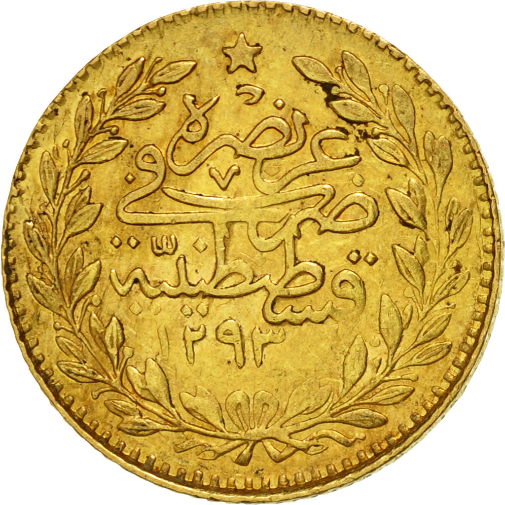 Coin, Turkey, Abdul Hamid II, 25 Kurush, 1905, Qustantiniyah, EF(40-45), Gold