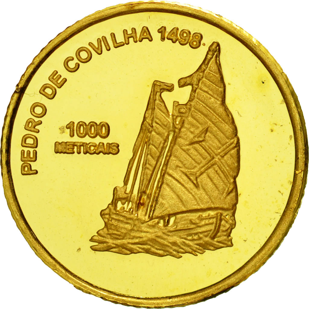 Coin, Mozambique, Pedro de Covilha, 1000 Meticais, 2004, MS(65-70), Gold
