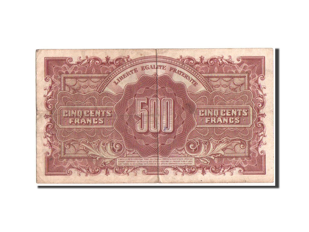 France, Treasury, Marianne, 500 Francs, 1945, KM:106