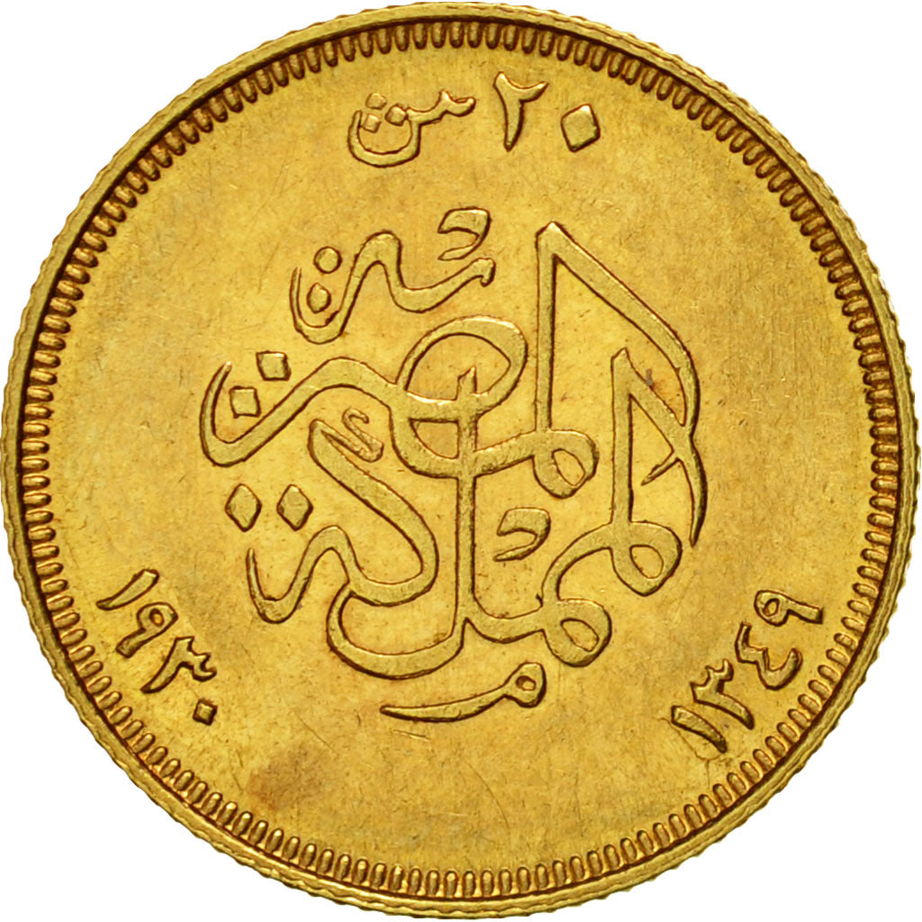 Moneta, Egitto, Fuad I, 20 Piastres, 1930, British Royal Mint, SPL-, Oro, KM:351