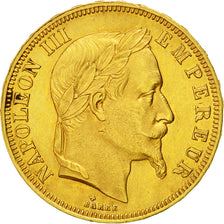 Moneda, Francia, Napoleon III, 50 Francs, 1866, Strasbourg, KM:804.2