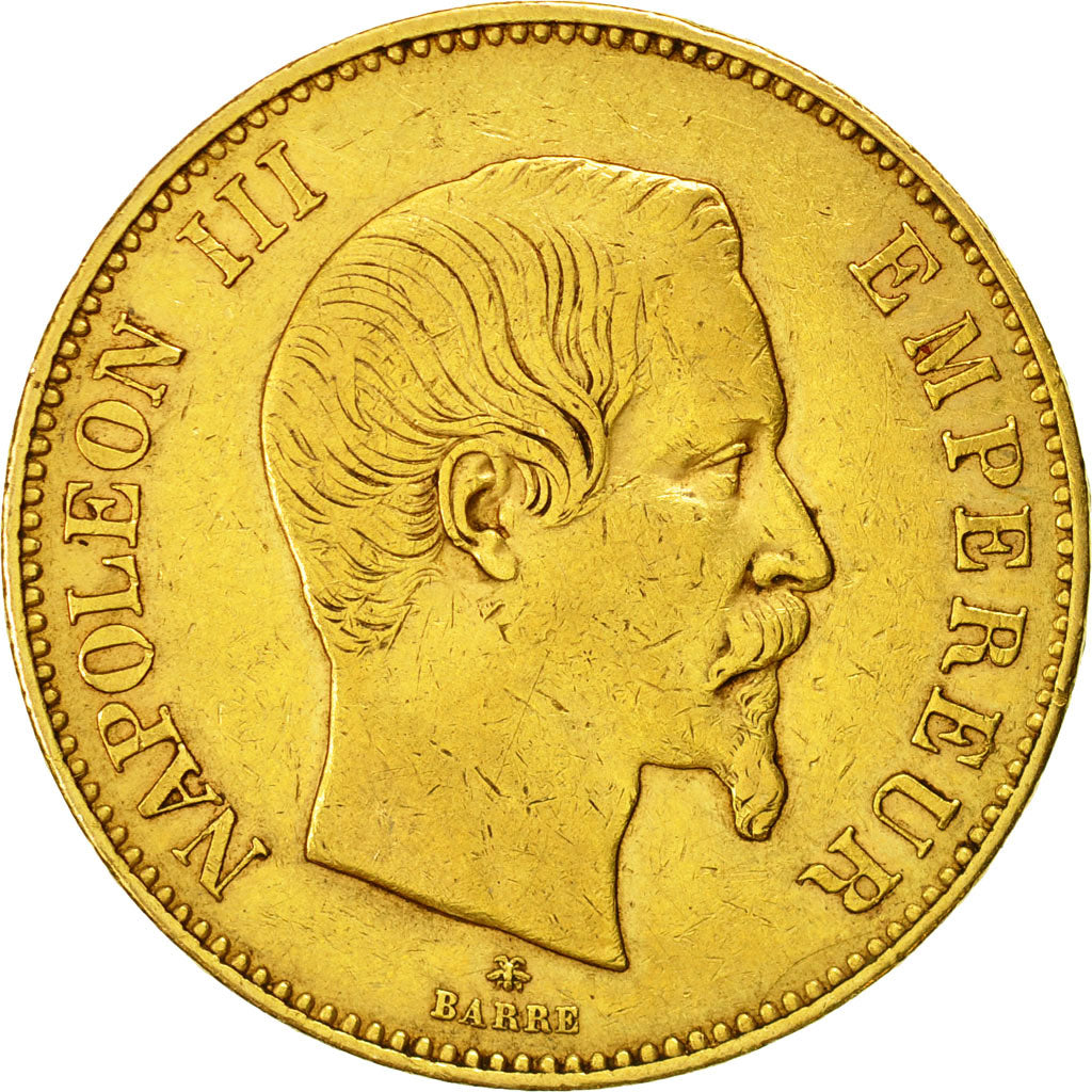 Coin, France, Napoleon III, 100 Francs, 1855, Strasbourg, KM:786.2