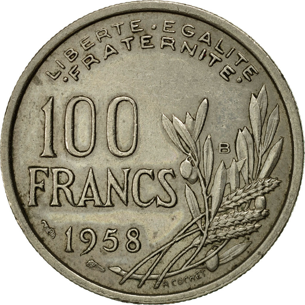 Coin, France, Cochet, 100 Francs, 1958, Beaumont - Le Roger, EF(40-45)