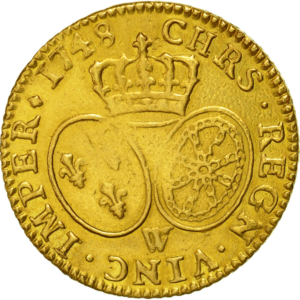 Coin, France, Louis XV, Louis d'or au bandeau, Louis d'Or, 1748, Lille