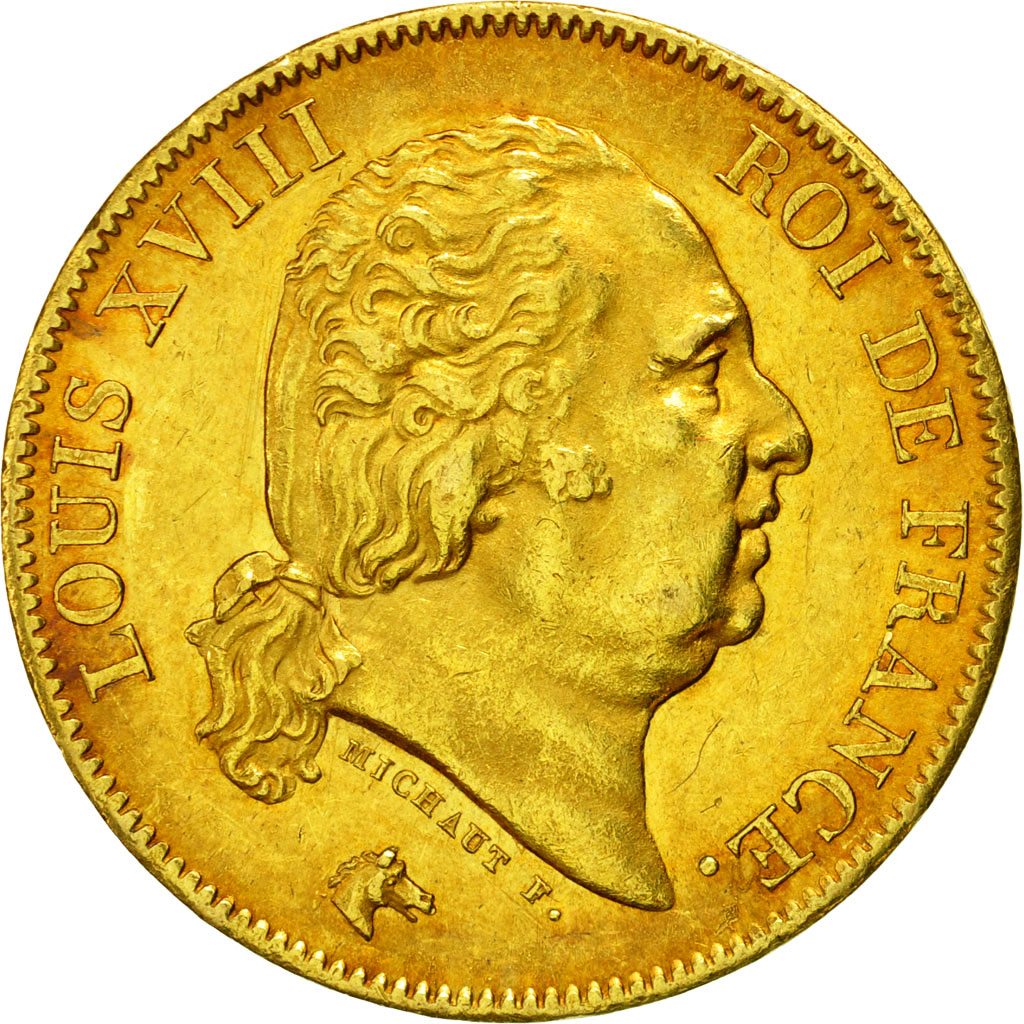 Moneta, Francia, Louis XVIII, Louis XVIII, 40 Francs, 1817, Paris, PCGS, MS62