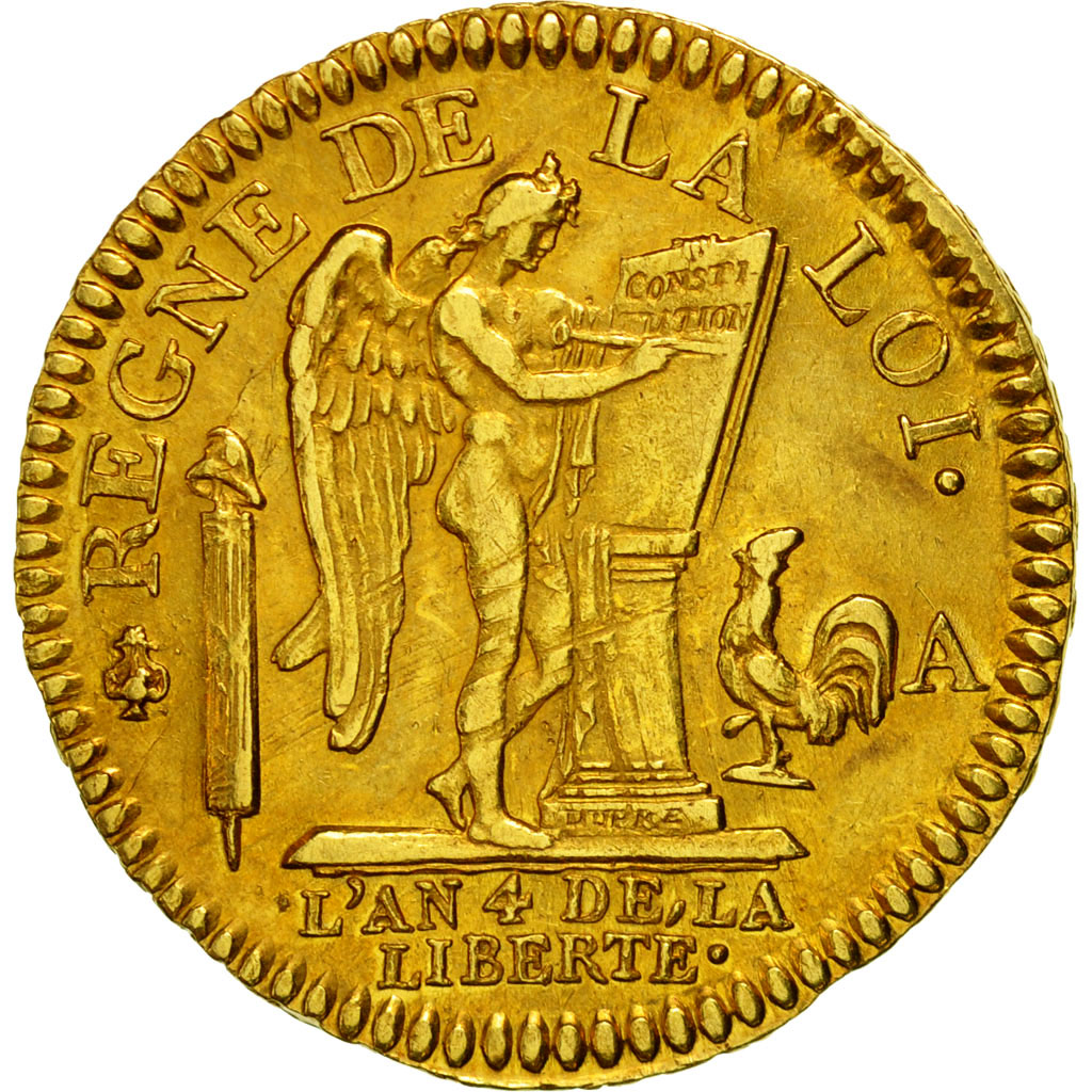 Monnaie, France, Louis XVI, Louis de 24 livres Constitution, 1792 A, PCGS AU55