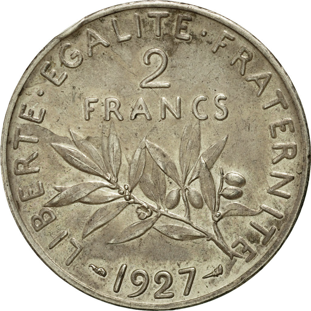 Coin, France, Semeuse, 2 Francs, 1927, Piéfort, AU(55-58), Silver