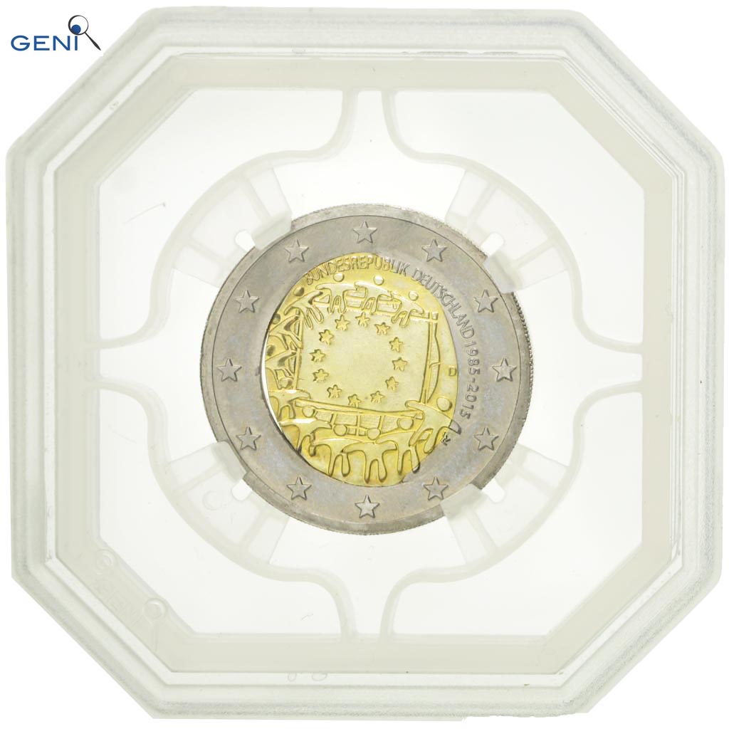 Germany, 2 Euro, 2015, Fautée - Coeur déformé, GENI, MS64, Bi-Metallic