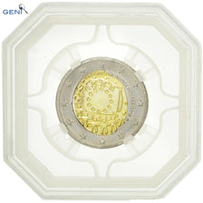 Germany, 2 Euro, 2015, Fautée - Coeur déformé, GENI, MS64, Bi-Metallic