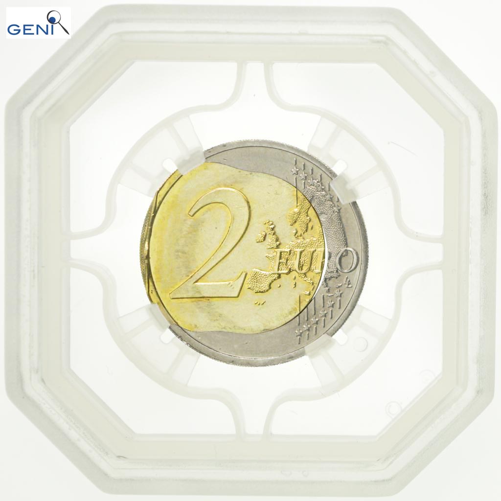 Germany, 2 Euro, 2015, Fautée - Coeur déformé, GENI, MS64, Bi-Metallic