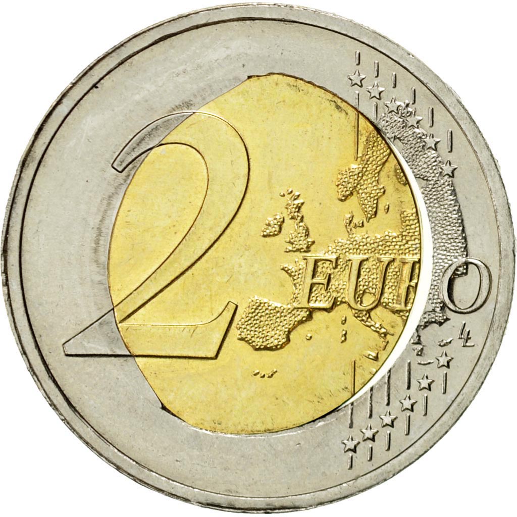 Germany, 2 Euro, 2015, Fautée - Coeur déformé, MS(63), Bi-Metallic