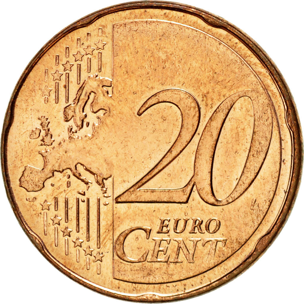 Germany, 20 Centimes, 2017, Fautée - Flan de 5 Centimes, MS(63), Copper Plated