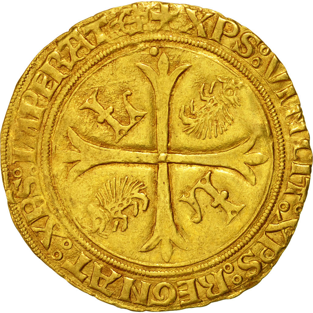 Munten, Frankrijk, Louis XII, Ecu d'or aux Porcs-Epics, Bayonne, ZF+, Goud