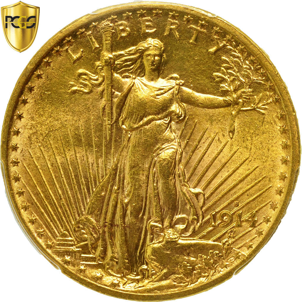 Moneta, Stati Uniti, Saint-Gaudens, $20, 1914 S, PCGS MS64