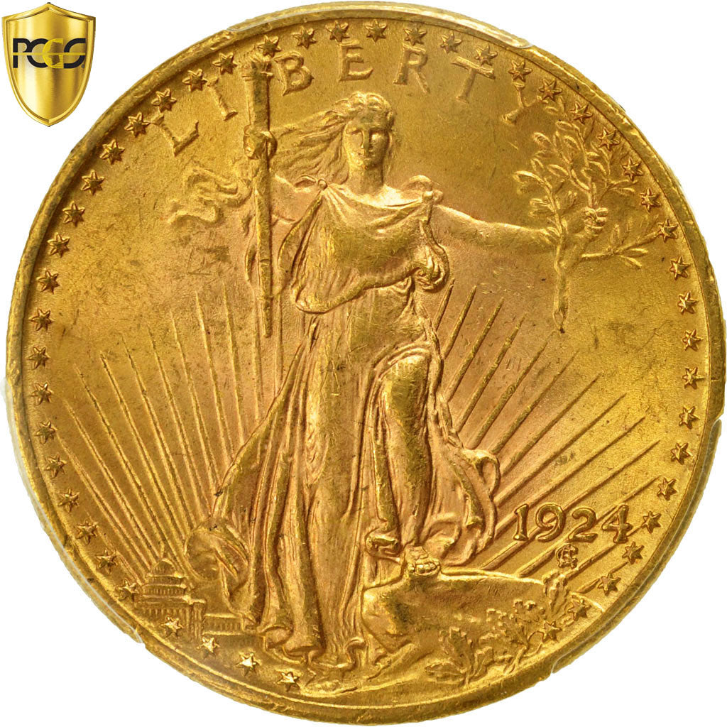 Coin, United States, Saint-Gaudens, $20, 1924, PCGS MS65