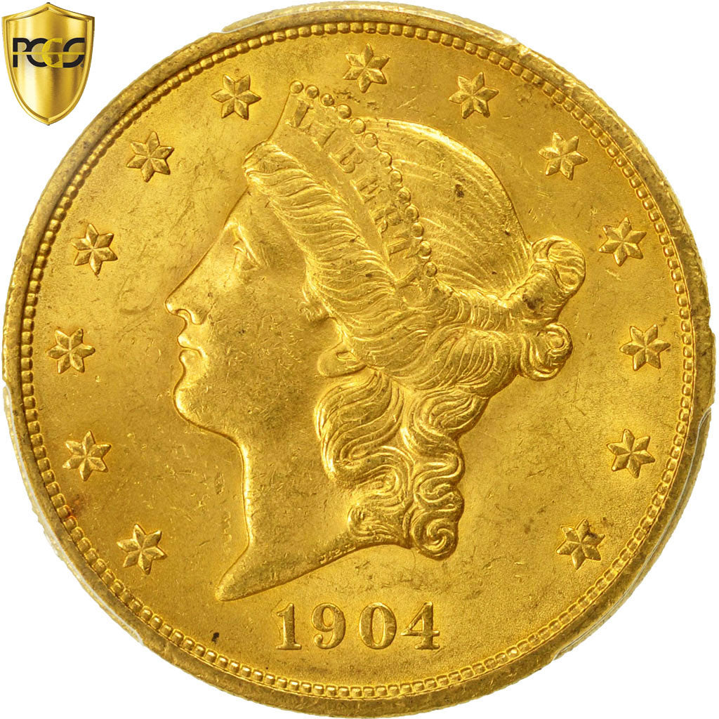 Coin, United States, Liberty Head, $20, 1904, PCGS MS63