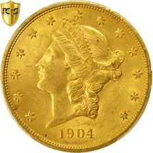 Coin, United States, Liberty Head, $20, 1904, PCGS MS63