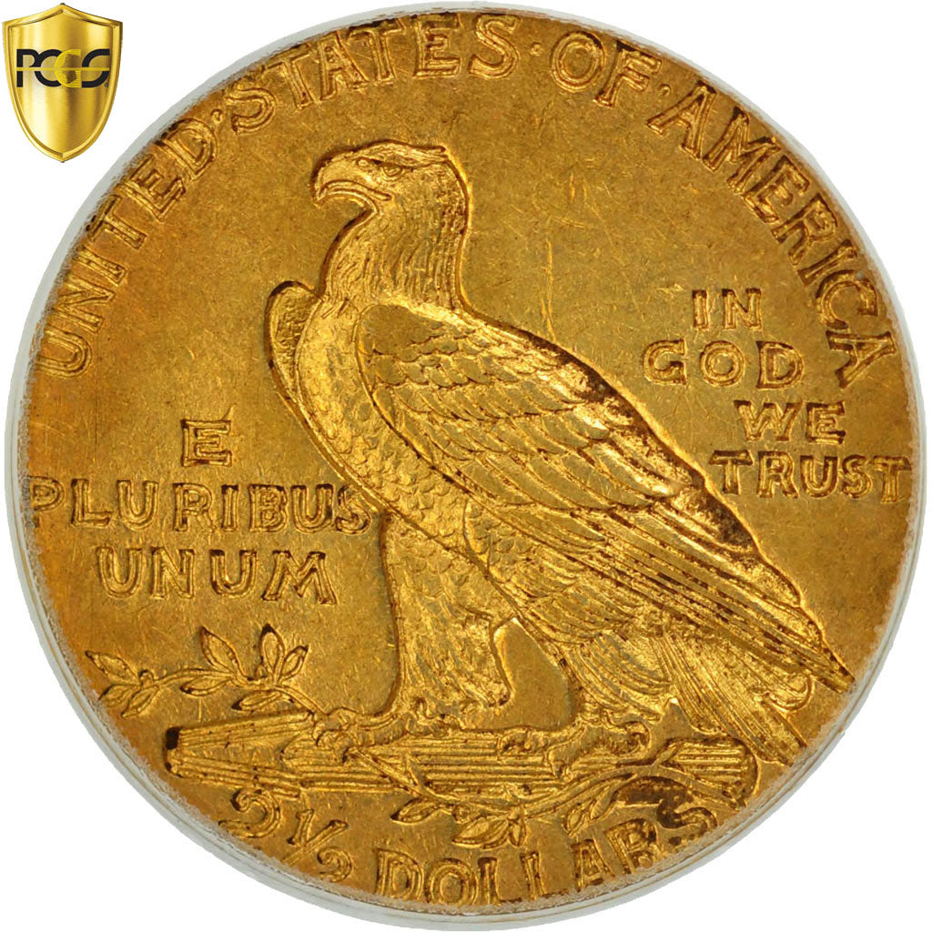 Coin, United States, Indian Head, $2.50, Quarter Eagle, 1909, PCGS AU55