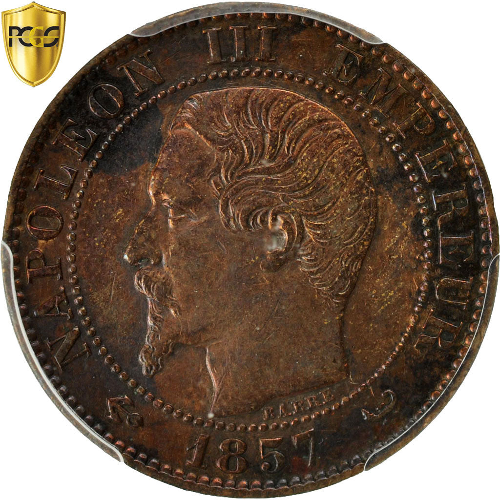 Coin, France, Napoleon III, 5 Centimes, 1857, Lille, PCGS, AU Details