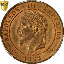 Coin, France, Napoleon III, 10 Centimes, 1862, Paris, PCGS MS64RB