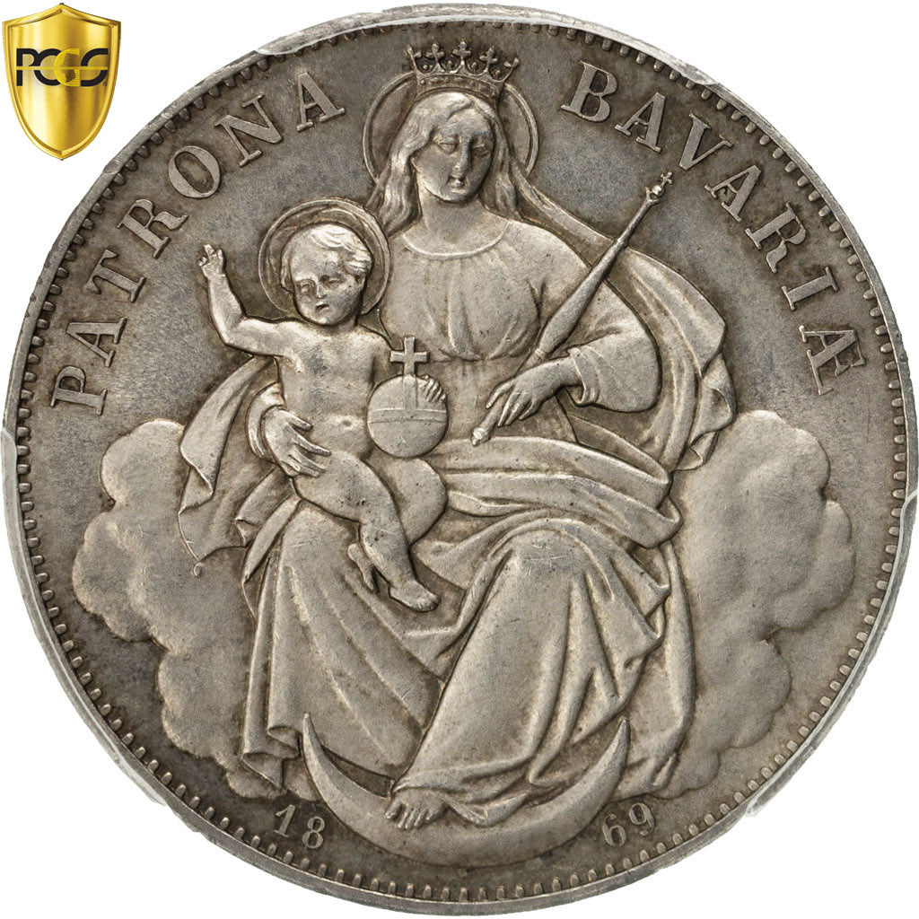 Coin, German States, BAVARIA, Ludwig II, Thaler, 1869, PCGS, MS63, Silver