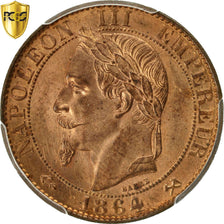 Coin, France, Napoleon III, 5 Centimes, 1864, Bordeaux, PCGS MS64RD