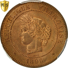 Coin, France, Cérès, 5 Centimes, 1896, Paris, PCGS, MS64RD, Bronze, KM:821.1
