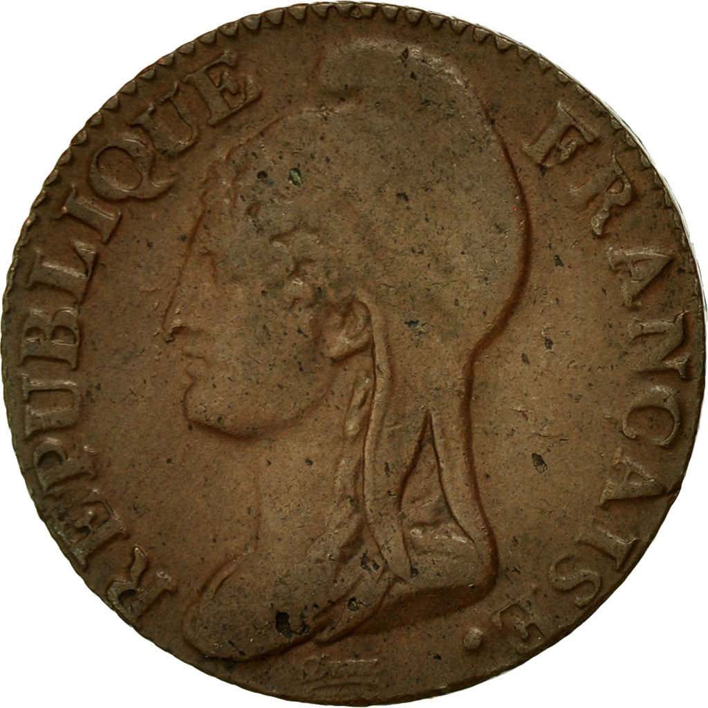 Monnaie, France, Dupré, 5 Centimes, AN 4, Paris, TB+, Bronze, Gadoury:124