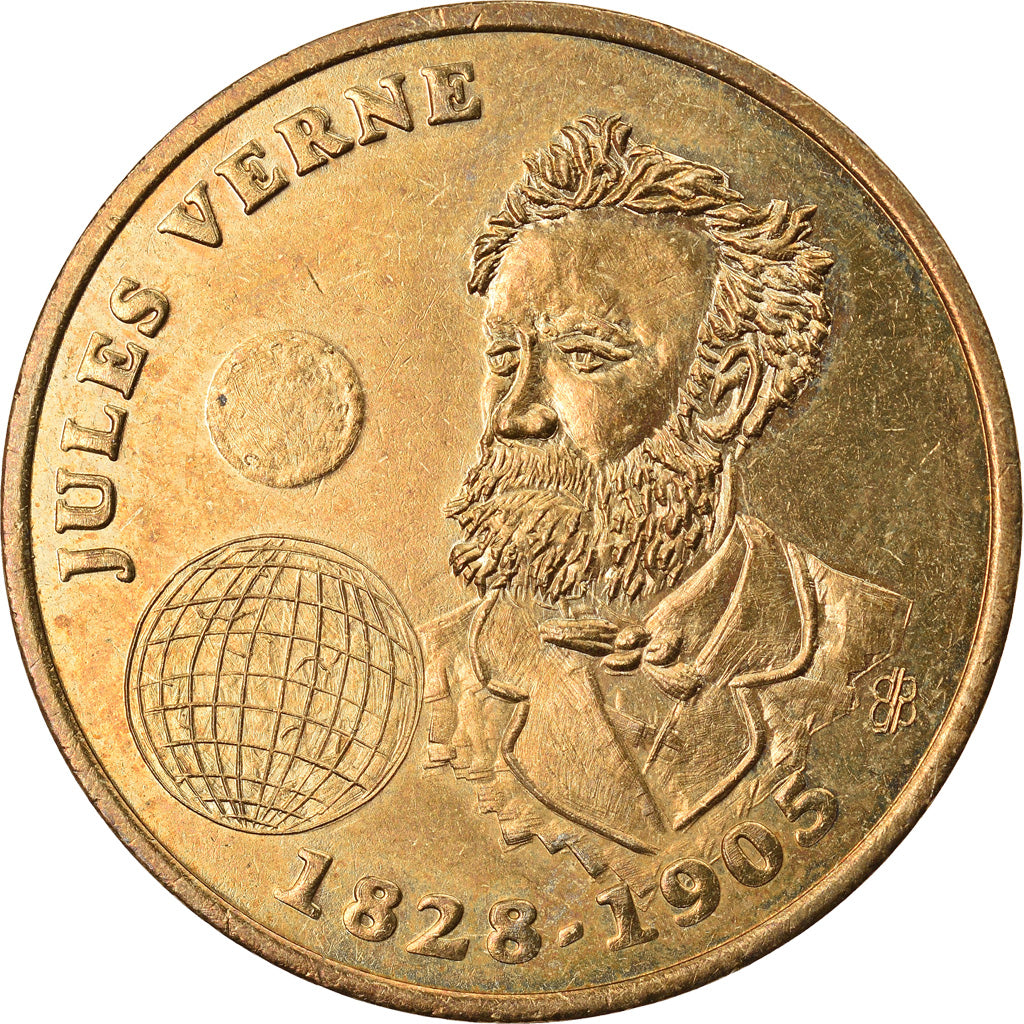 France, Medal, 3 Ecus d'Amiens, Jules Verne, 1994-1995, MS(63), Bronze