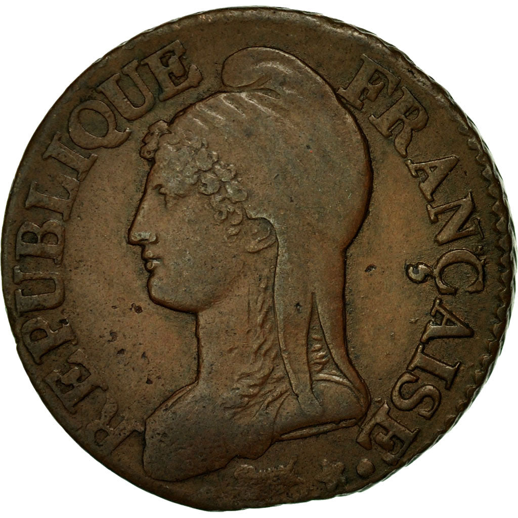 Coin, France, Dupré, 5 Centimes, AN 8, Lille, EF(40-45), Bronze, KM:640.11