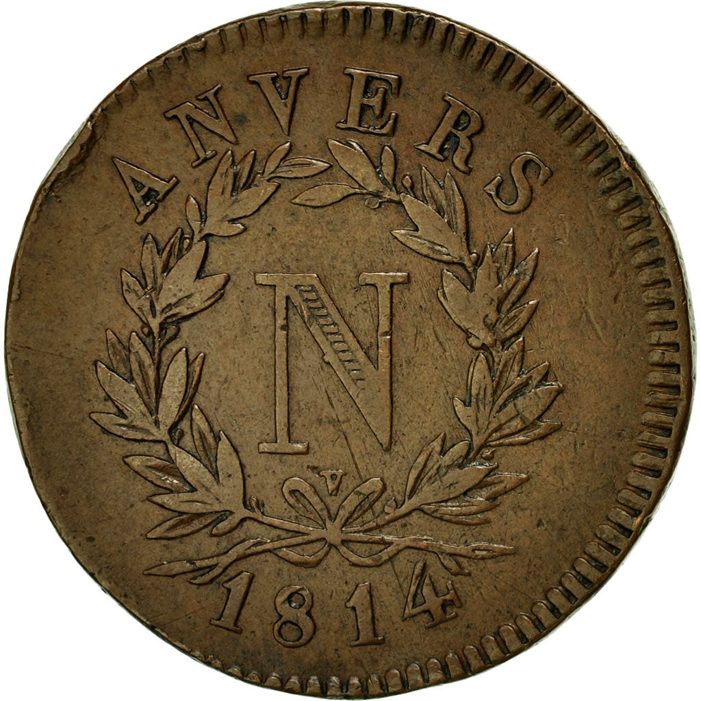 Coin, FRENCH STATES, ANTWERP, 5 Centimes, 1814, Anvers, EF(40-45), Bronze
