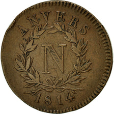 Münze, FRENCH STATES, ANTWERP, 5 Centimes, 1814, Anvers, SS, Bronze, KM:2.2