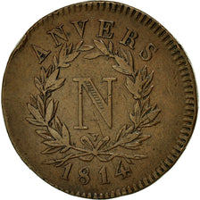 Coin, FRENCH STATES, ANTWERP, 5 Centimes, 1814, Anvers, EF(40-45), Bronze