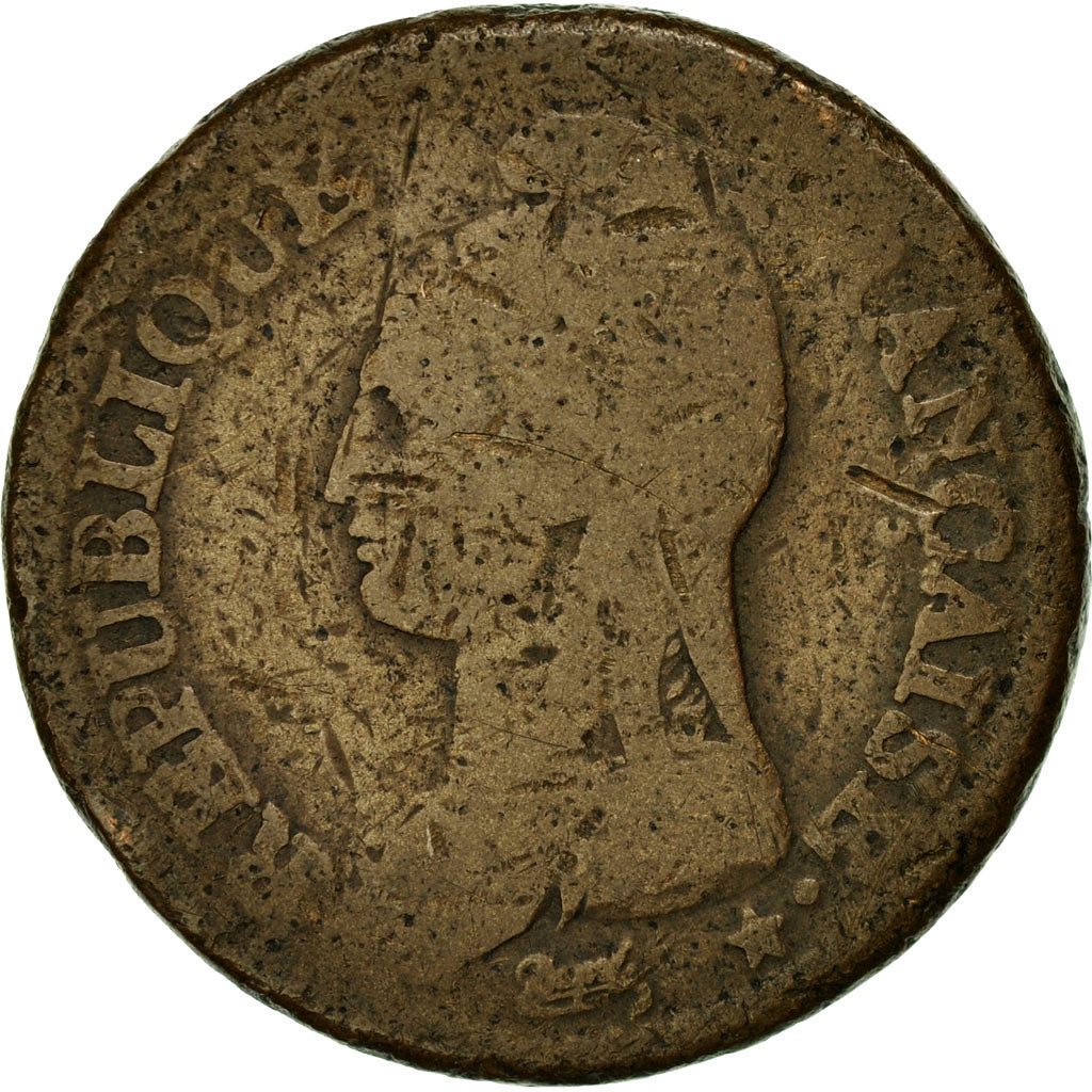Münze, Frankreich, Dupré, Decime, AN 4, Paris, SGE+, Bronze, KM:637.1