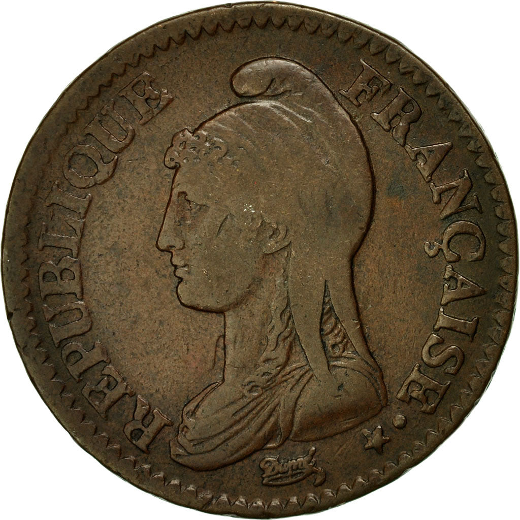 Münze, Frankreich, Dupré, Decime, AN 5, Paris, SS, Bronze, KM:644.1