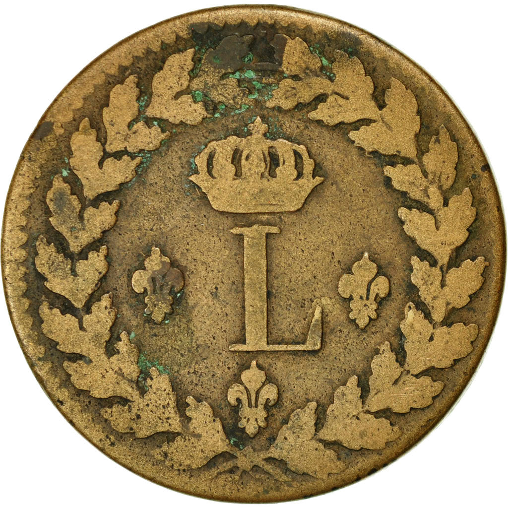 Coin, France, Louis XVIII, Decime, 1815, Strasbourg, VF(30-35), Bronze, KM:701