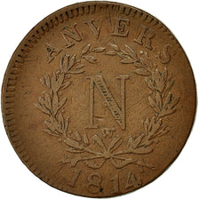 Coin, FRENCH STATES, ANTWERP, 10 Centimes, 1814, Anvers, VF(30-35), Bronze