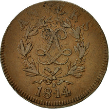 Munten, FRANSE STATEN, ANTWERP, 10 Centimes, 1814, Anvers, FR, Bronze, KM:7.2