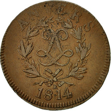 Coin, FRENCH STATES, ANTWERP, 10 Centimes, 1814, Anvers, VF(20-25), Bronze