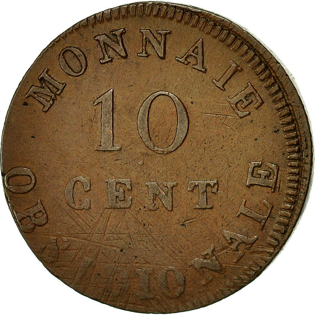Coin, FRENCH STATES, ANTWERP, 10 Centimes, 1814, Anvers, VF(20-25), Bronze