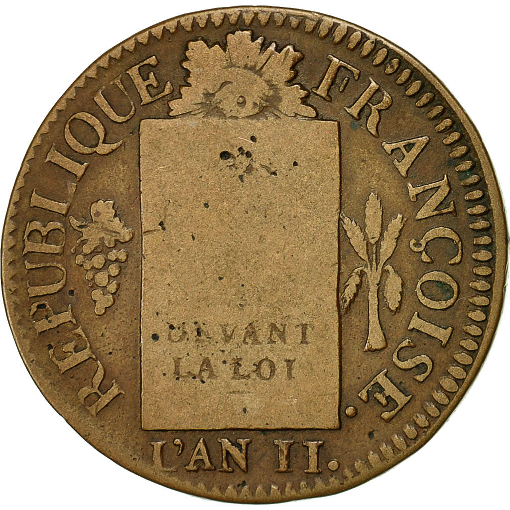 Münze, Frankreich, Sol aux balances françoise, Sol, 1793, Strasbourg, S