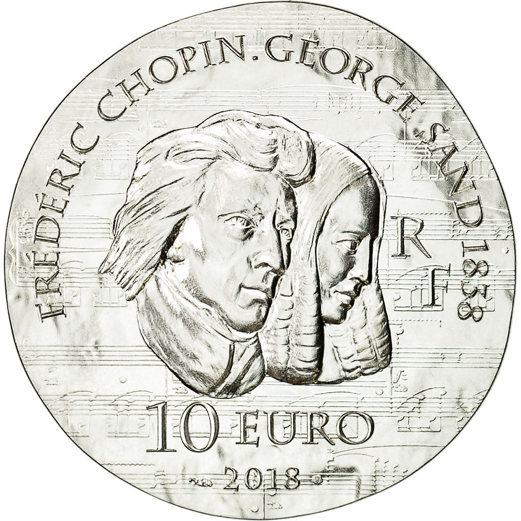 France, Monnaie de Paris, 10 Euro, George Sand, 2018, Silver