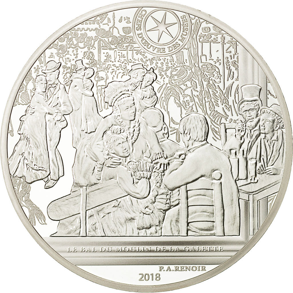 Frankrijk, Parijse munten, 10 Euro, Bal du Moulin de la Galette, 2018, Zilver