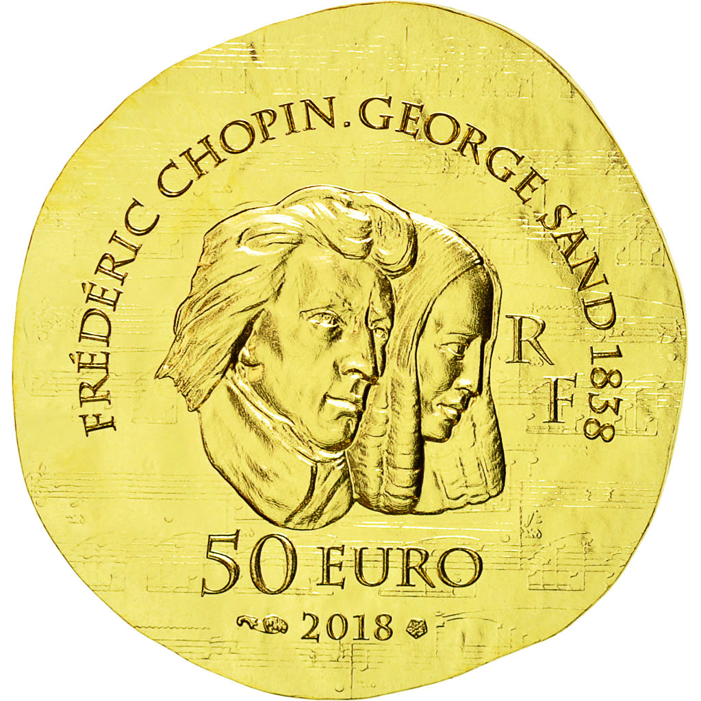 Frankreich, Monnaie de Paris, 50 Euro, George Sand, 2018, Gold