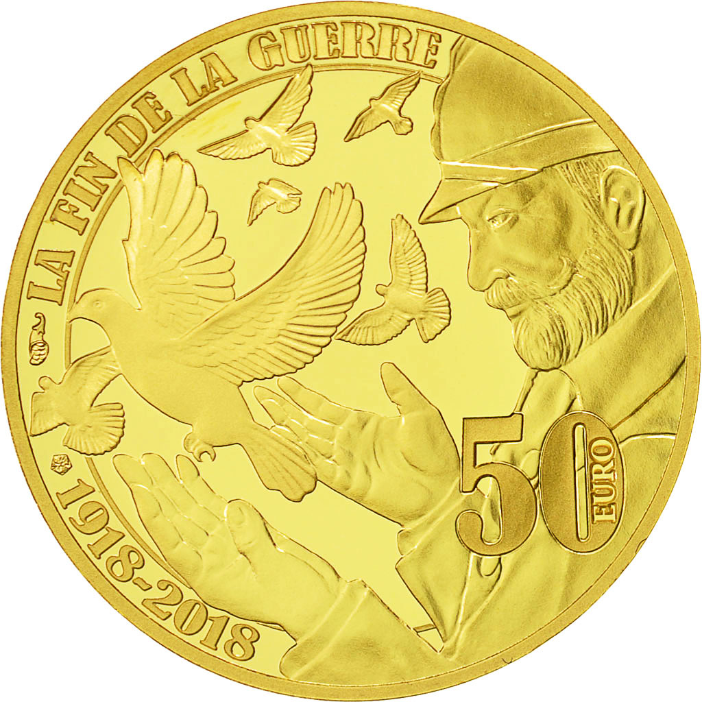 Frankreich, Monnaie de Paris, 50 Euro, La Fin de la Guerre, 2018, Gold