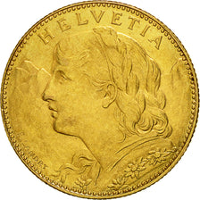 Coin, Switzerland, 10 Francs, 1913, Bern, MS(60-62), Gold, KM:36