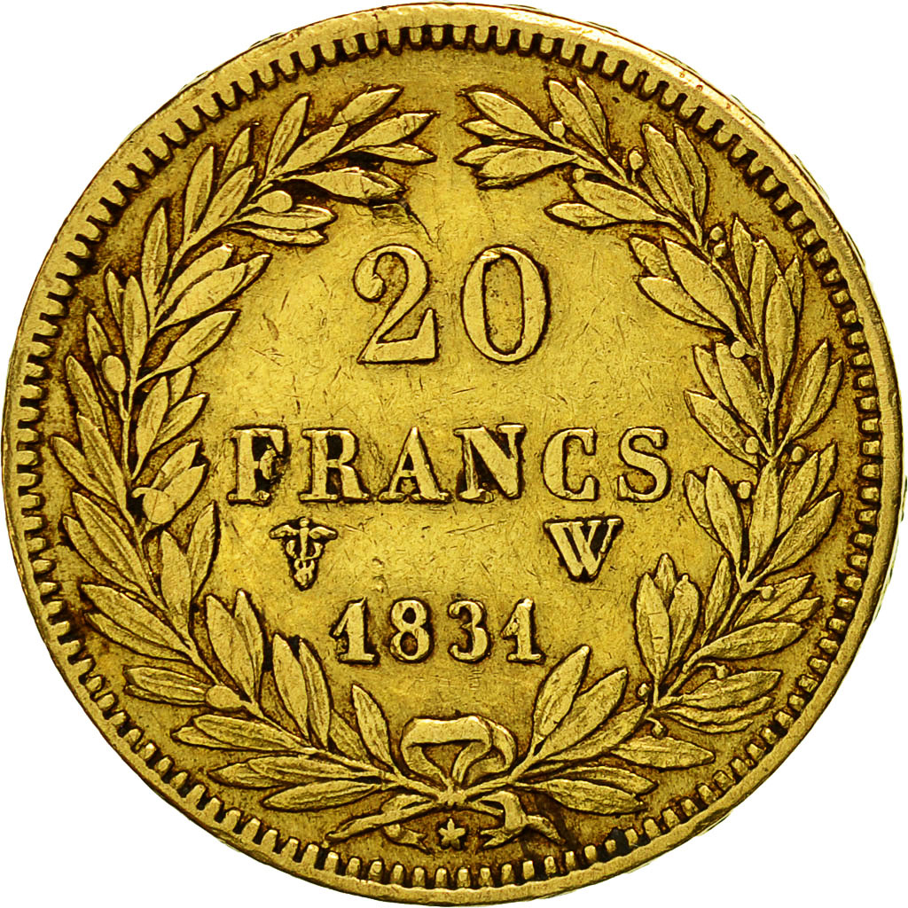 Munten, Frankrijk, Louis-Philippe, 20 Francs, 1831, Lille, ZF, Goud, KM:746.4