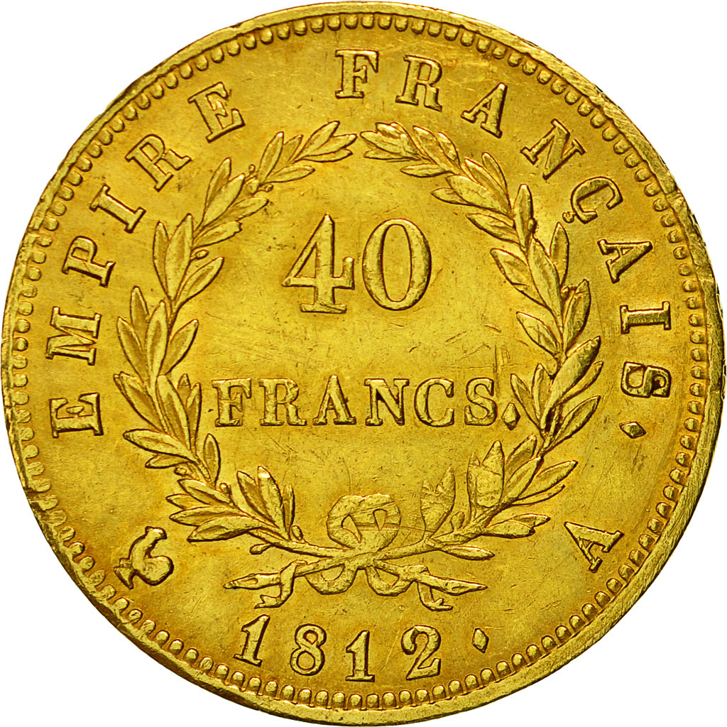 Monnaie, France, Napoléon I, 40 Francs, 1812, Paris, TTB+, Or, Gadoury:1084