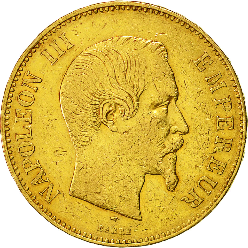 Coin, France, Napoleon III, 100 Francs, 1857, Paris, VF(20-25), Gold, KM:786.1