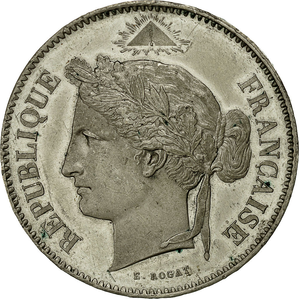 Coin, France, Concours de Rogat, 5 Francs, 1848, ESSAI, AU(50-53), Tin